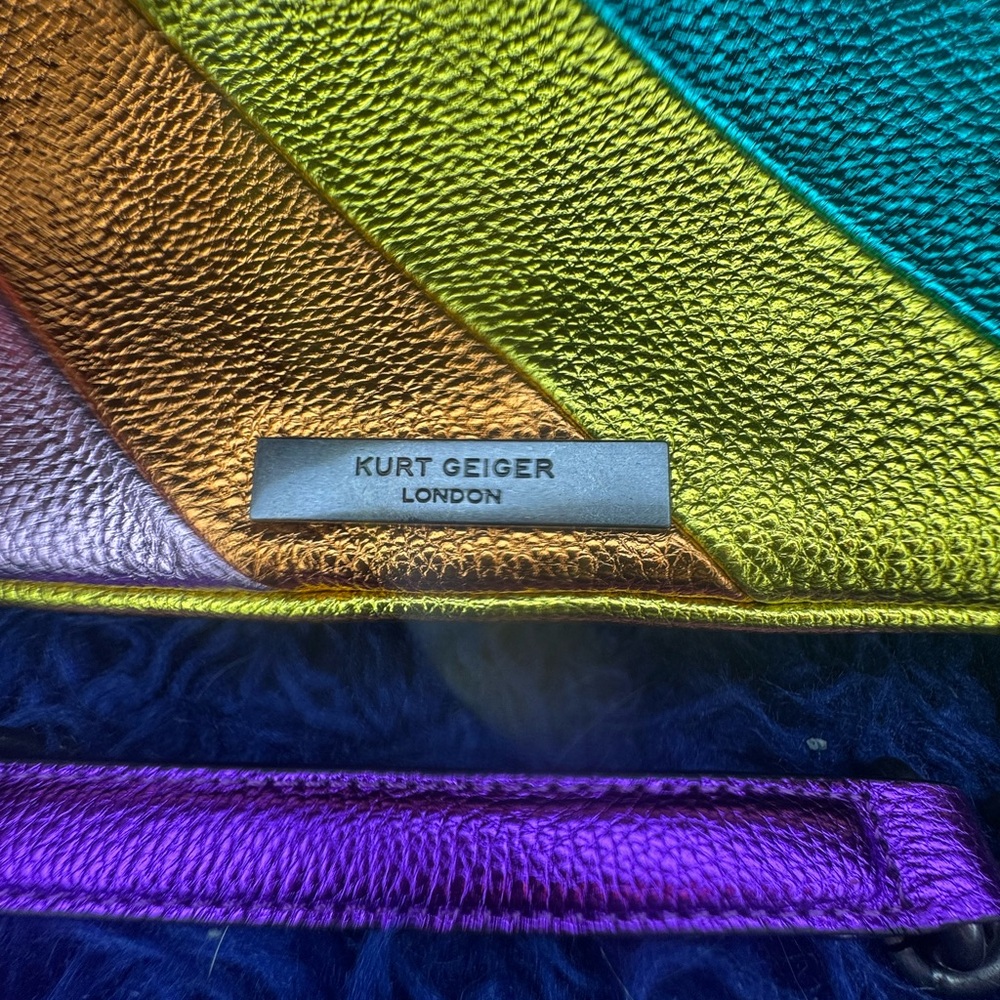 NWT Kurt Geiger London Leather Kensington metallic multicolor purse - Picture 4 of 16